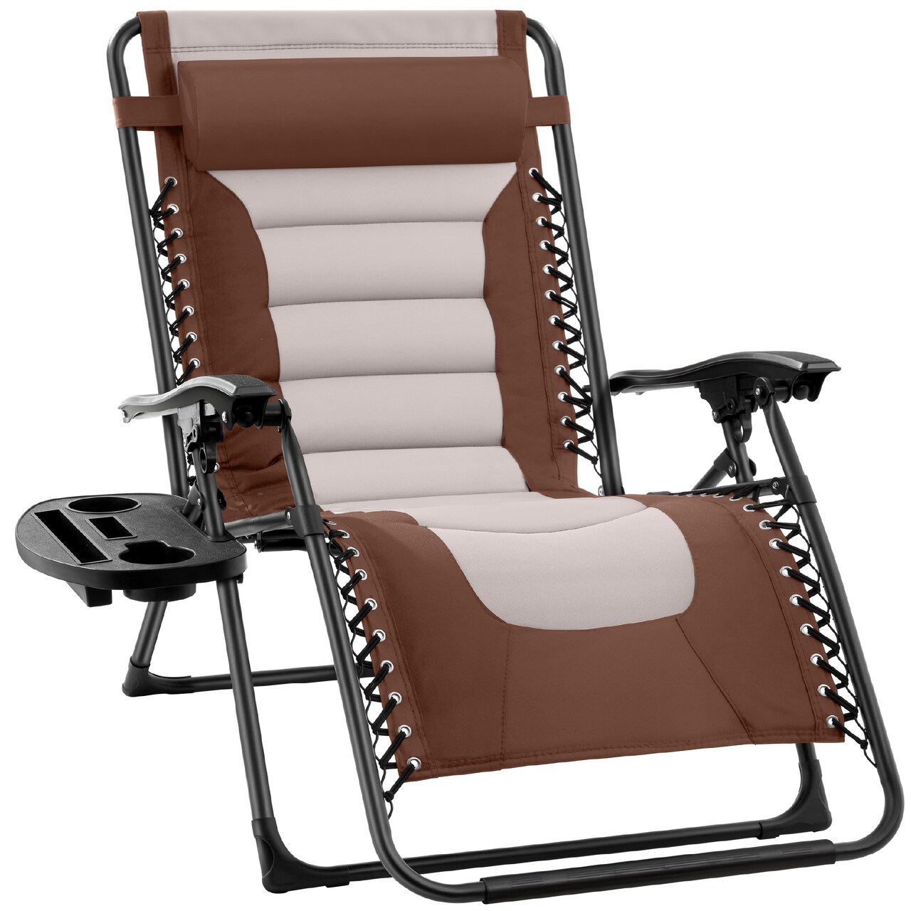 Best Choice Products Oversized Padded Zero Gravity Chair, Folding Outdoor Patio Recliner w/ Side Tray